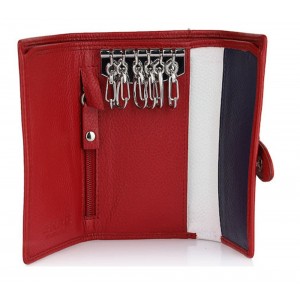 Beverly Hills Polo Club BH-1355 Δερμάτινη Κλειδοθήκη κόκκινη Accessories