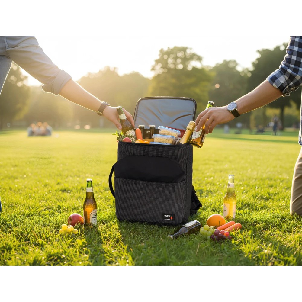 TROIKA BNS14/BK NIGHT SPARK COOLER BACKPACK Ισοθερμική Τσάντα Πλάτης Μαύρη Αξεσουάρ