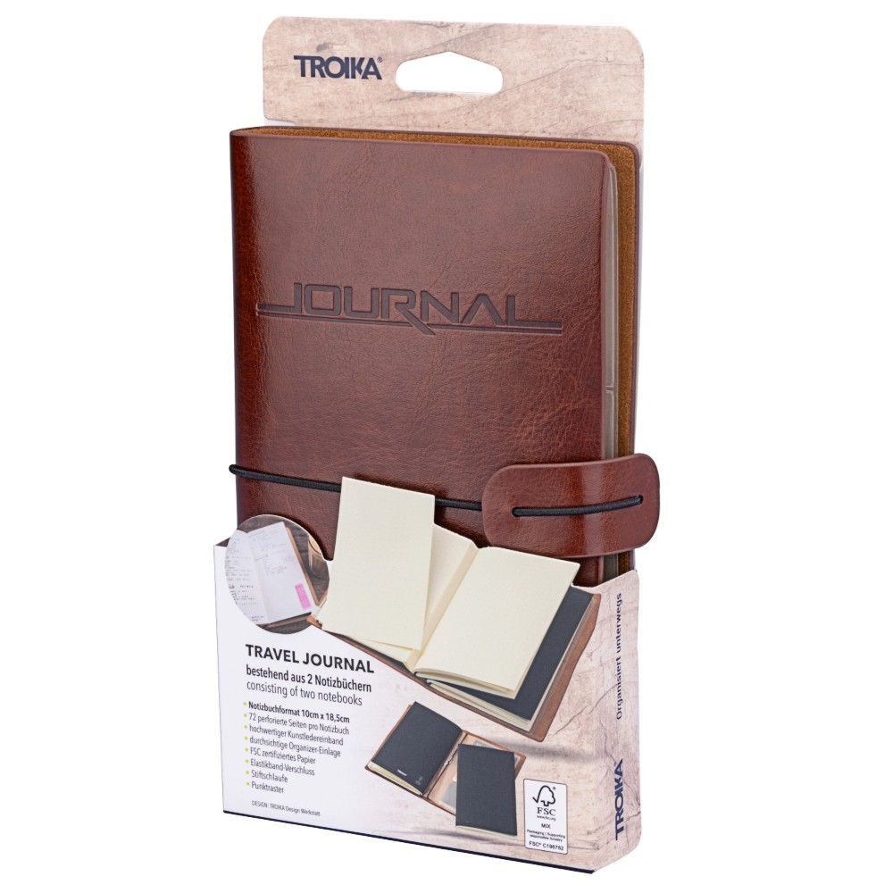TROIKA BTJ25/BR Travel Journal Σημειωματάριο Καφέ Αξεσουάρ