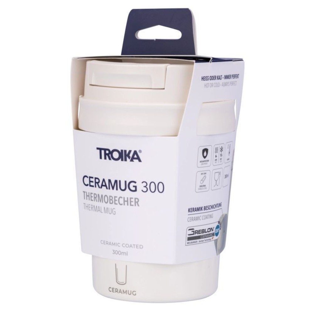 TROIKA CUP31/WH Thermos mug CERAMUG 300 White thermos cup Accessories