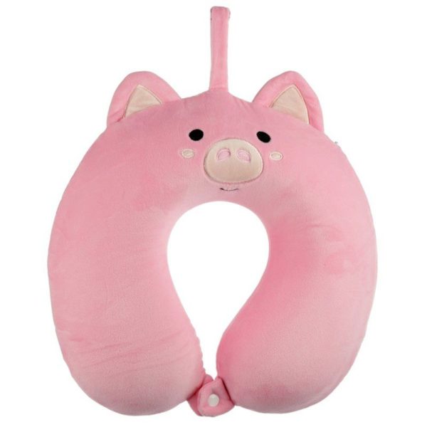 Puckator CUSH242 Μαξιλαράκι Ταξιδίου Pig Plush Ροζ