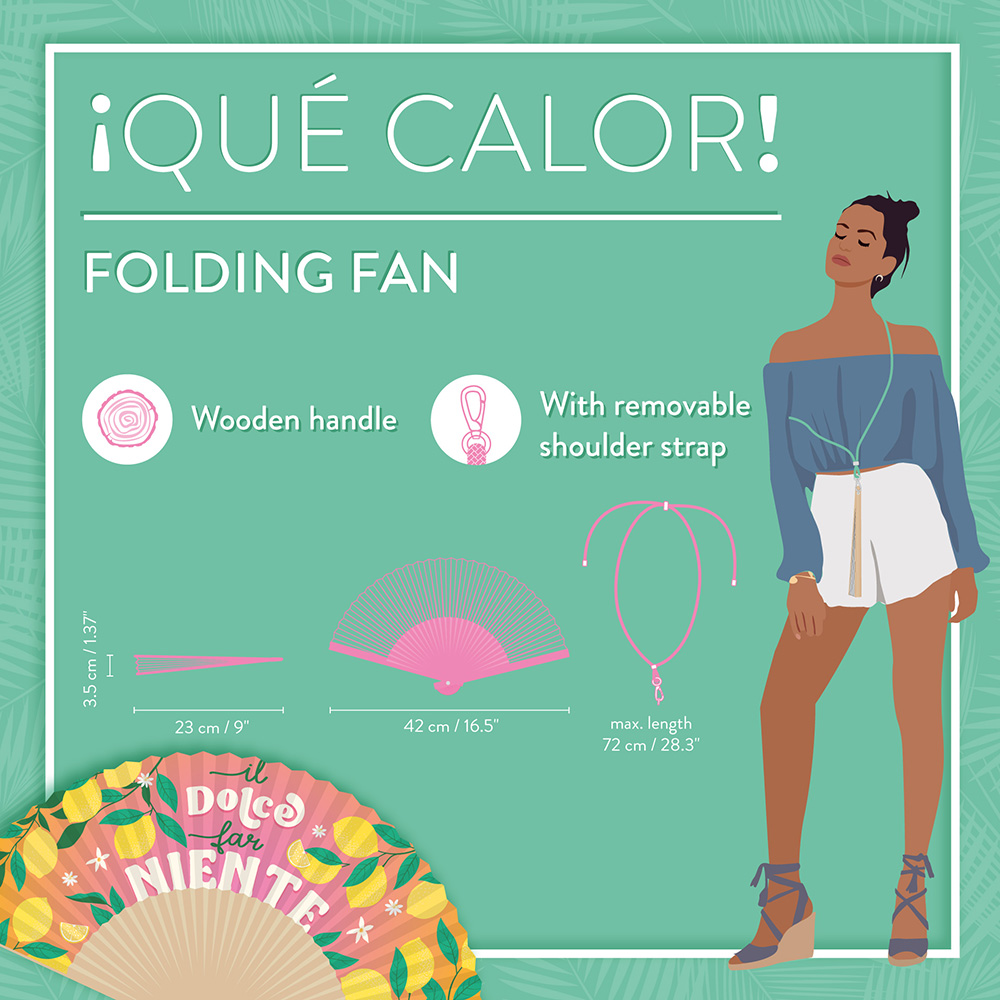 Legami Milano FFAN0006 Folding Fan - ¡Que Calor! - Dolce Far Niente Accessories