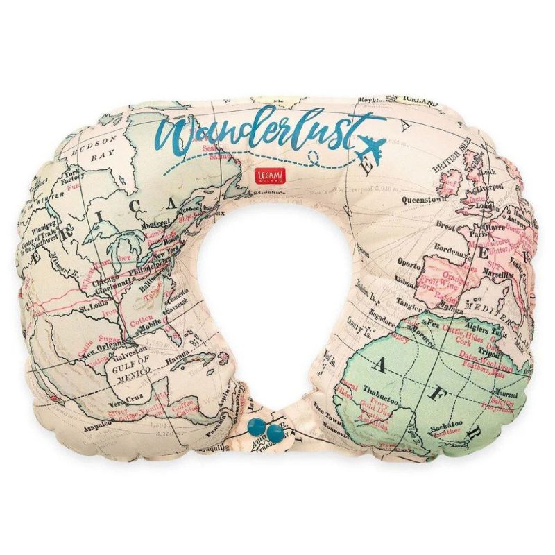 Legami Milano ITP0001 Inflatable Travel Pillow Φουσκωτό Μαξιλαράκι Ταξιδίου Μπεζ LEGAMI