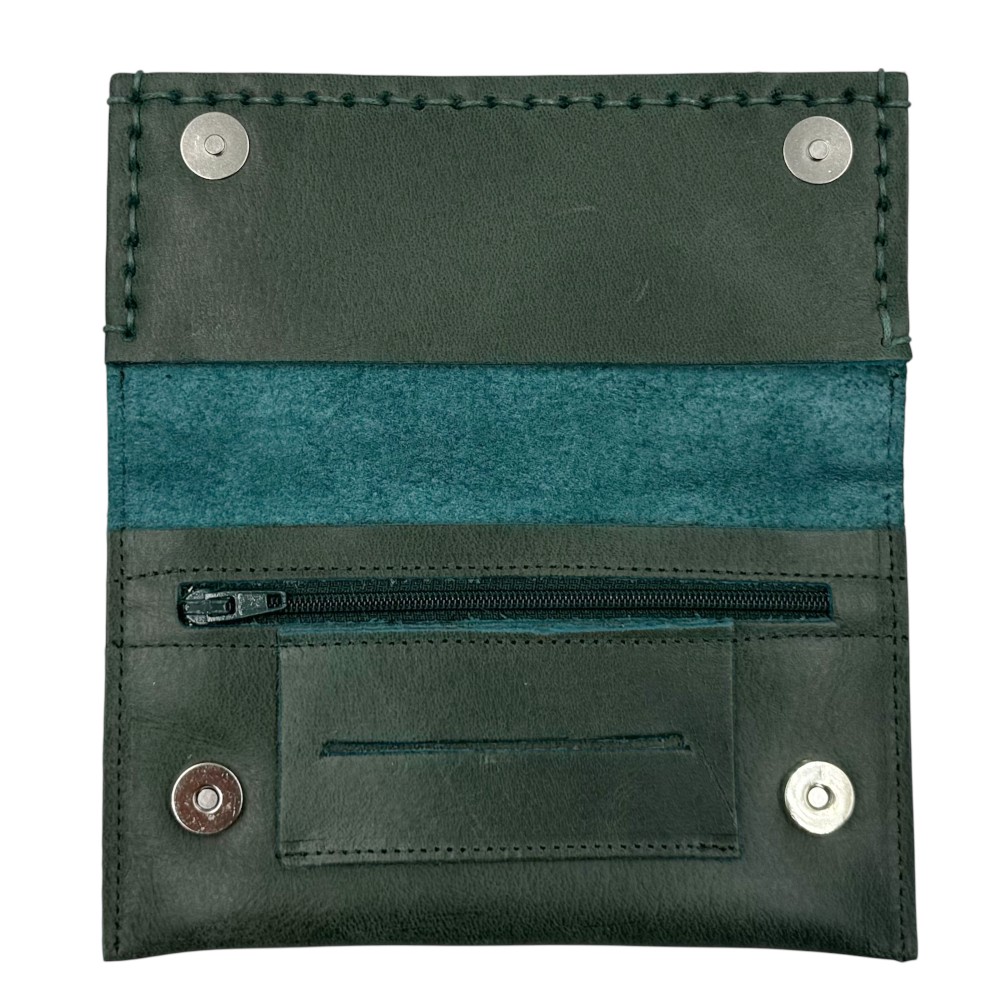 3Cats K5 Handmade Leather Tobacco Pouch Green Accessories