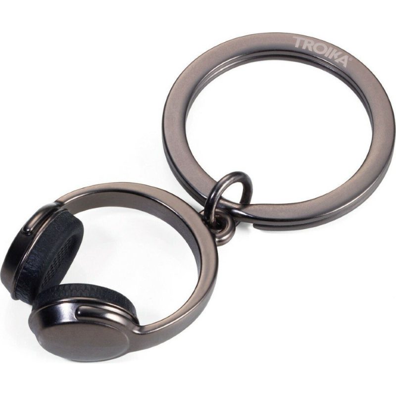 TROIKA KR17-07/GM Keyring Μπρελόκ Headphone Μαύρο Μεταλλικό TROIKA
