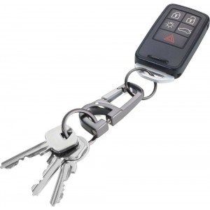 TROIKA KR18-06/GM 2Keyring D-CLICK Μπρελόκ Μαύρο Μέταλλο Αξεσουάρ