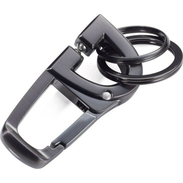 TROIKA KR18-06/GM 2Keyring D-CLICK Μπρελόκ Μαύρο Μέταλλο