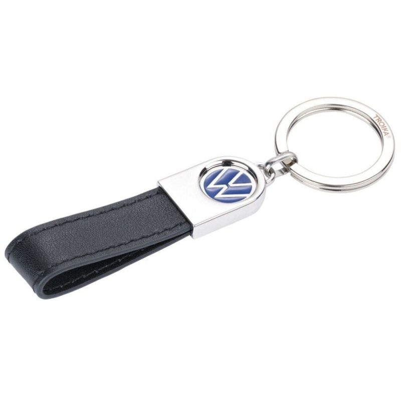 TROIKA KR24-05/VW Keyring Μπρελόκ Volkswagen Δερμάτινο Μαύρο TROIKA