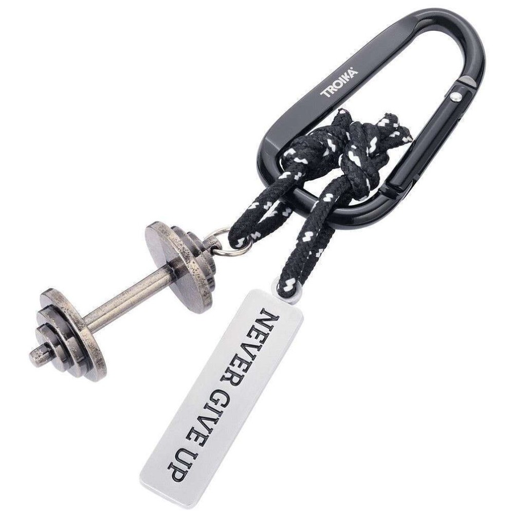 TROIKA KR24-09/BK Keyring NEVER GIVE UP Μπρελόκ Μεταλλικό Μαύρο. Αξεσουάρ