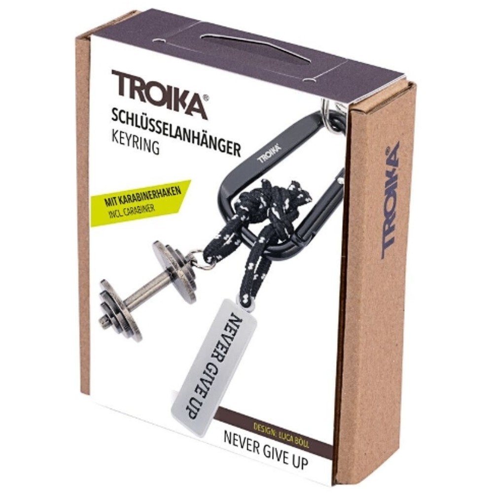 TROIKA KR24-09/BK Keyring NEVER GIVE UP Μπρελόκ Μεταλλικό Μαύρο. Αξεσουάρ