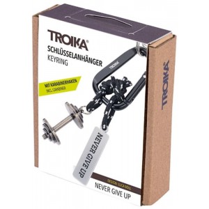 TROIKA KR24-09/BK Keyring NEVER GIVE UP Μπρελόκ Μεταλλικό Μαύρο. Αξεσουάρ