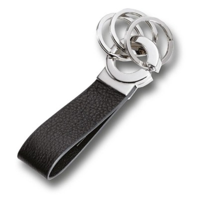 TROIKA KR8-02/LE Keyring KEY-CLICK Μπρελόκ Δερμάτινο Μαύρο