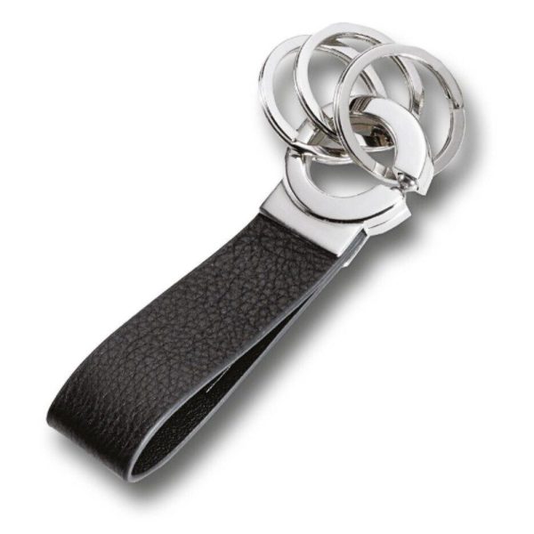 TROIKA KR8-02/LE Keyring KEY-CLICK Μπρελόκ Δερμάτινο Μαύρο