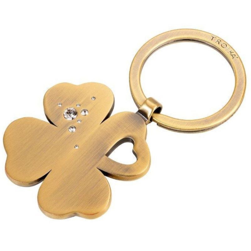 TROIKA KR9-30/AB Keyring Μπρελόκ GIRLS BEST FRIENDS Clover Bronze TROIKA