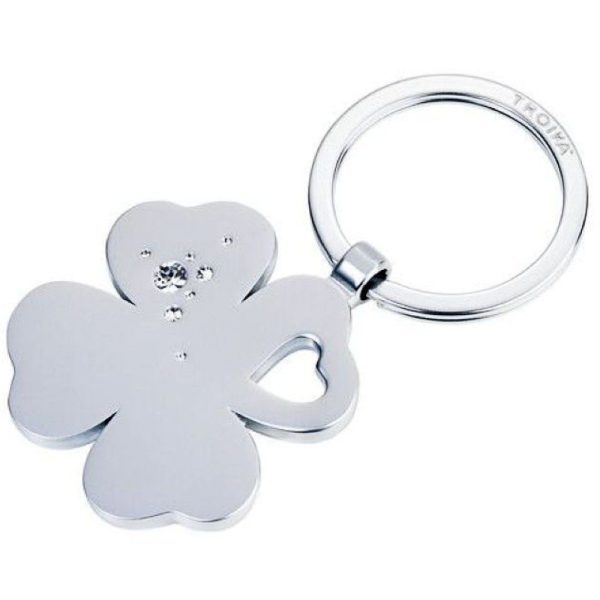 TROIKA KR9-30/MA Keyring Μπρελόκ GIRLS BEST FRIENDS Clover frosty Ασημί