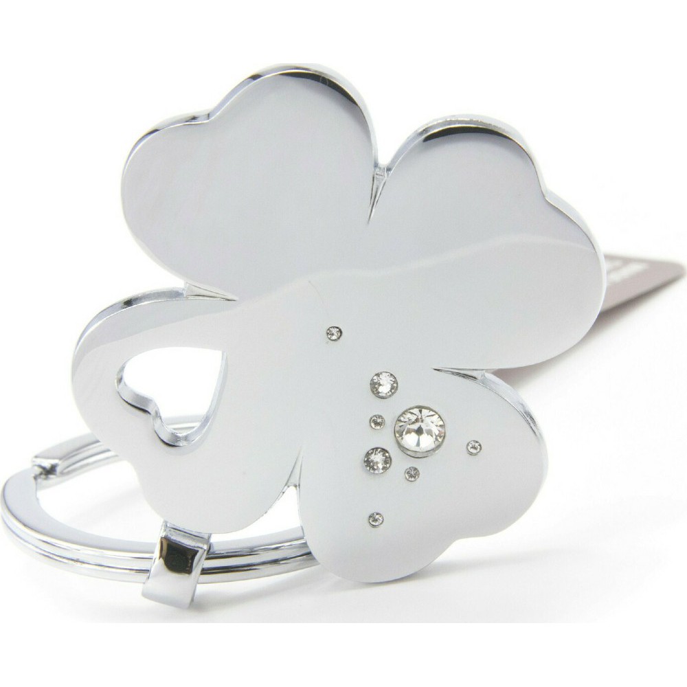 TROIKA KR9-30/CH Keyring Μπρελόκ Clover με Swarovski Αξεσουάρ