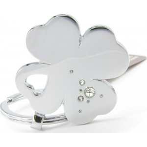 TROIKA KR9-30/CH Keyring Μπρελόκ Clover με Swarovski Αξεσουάρ