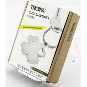 TROIKA KR9-30/CH Keyring Μπρελόκ Clover με Swarovski Αξεσουάρ