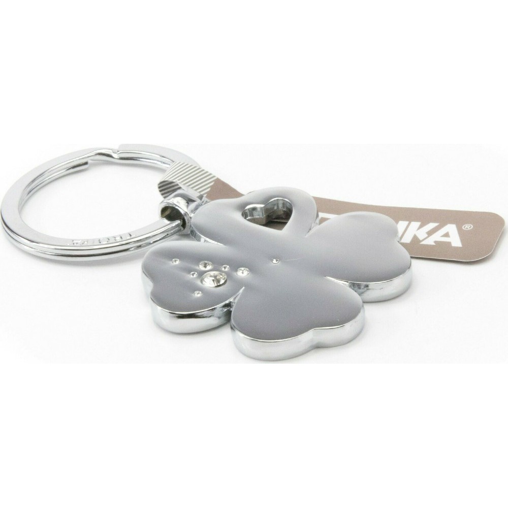 TROIKA KR9-30/CH Keyring Μπρελόκ Clover με Swarovski Αξεσουάρ