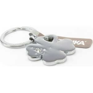 TROIKA KR9-30/CH Keyring Μπρελόκ Clover με Swarovski Αξεσουάρ