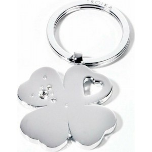 TROIKA KR9-30/CH Keyring Μπρελόκ Clover με Swarovski Αξεσουάρ