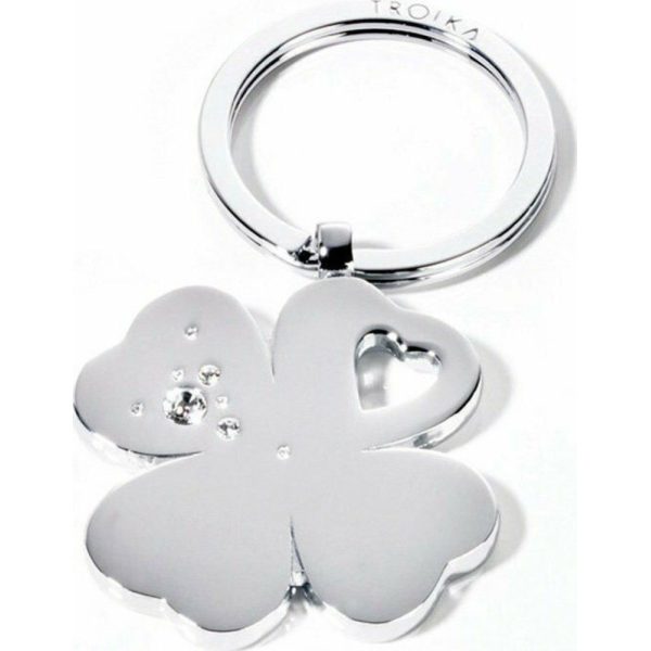 TROIKA KR9-30/CH Keyring Μπρελόκ Clover με Swarovski