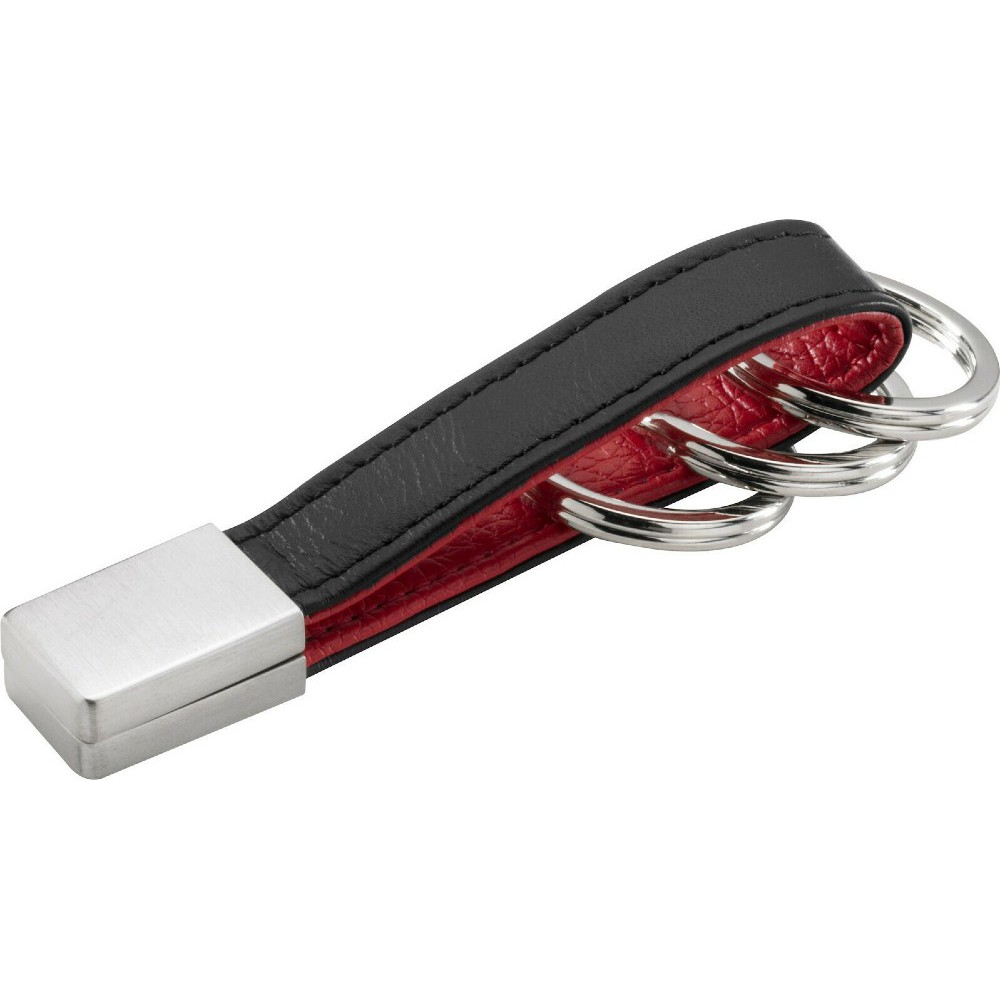 TROIKA KRG642/LE 3Keyring TWISTER RED PEPPER Μπρελόκ Δερμάτινο Μαύρο με κόκκινο Accessories