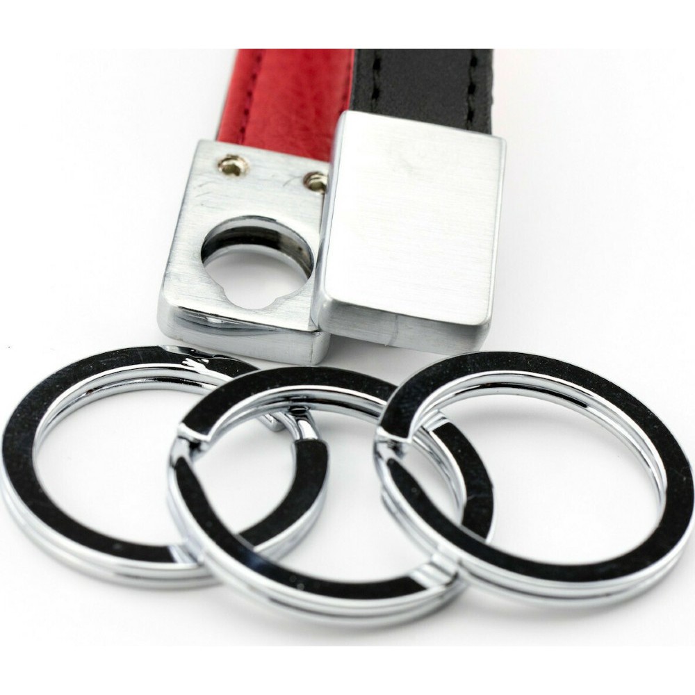 TROIKA KRG642/LE 3Keyring TWISTER RED PEPPER Μπρελόκ Δερμάτινο Μαύρο με κόκκινο Accessories