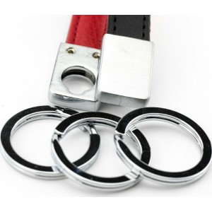 TROIKA KRG642/LE 3Keyring TWISTER RED PEPPER Μπρελόκ Δερμάτινο Μαύρο με κόκκινο Accessories