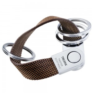 TROIKA KRG726/WO 3Keyring TWISTER STYLE REAL WOOD Brown Accessories