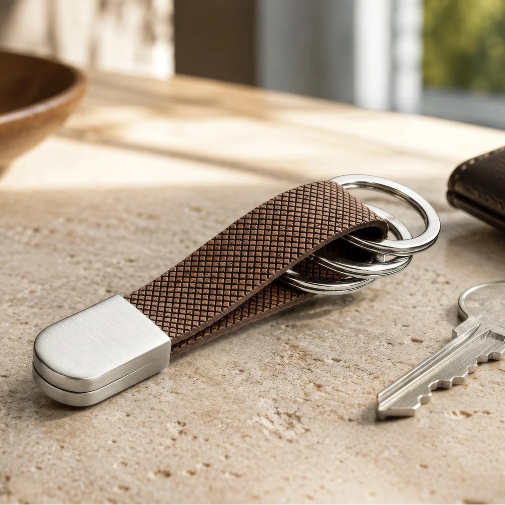 TROIKA KRG726/WO 3Keyring TWISTER STYLE REAL WOOD Brown Accessories