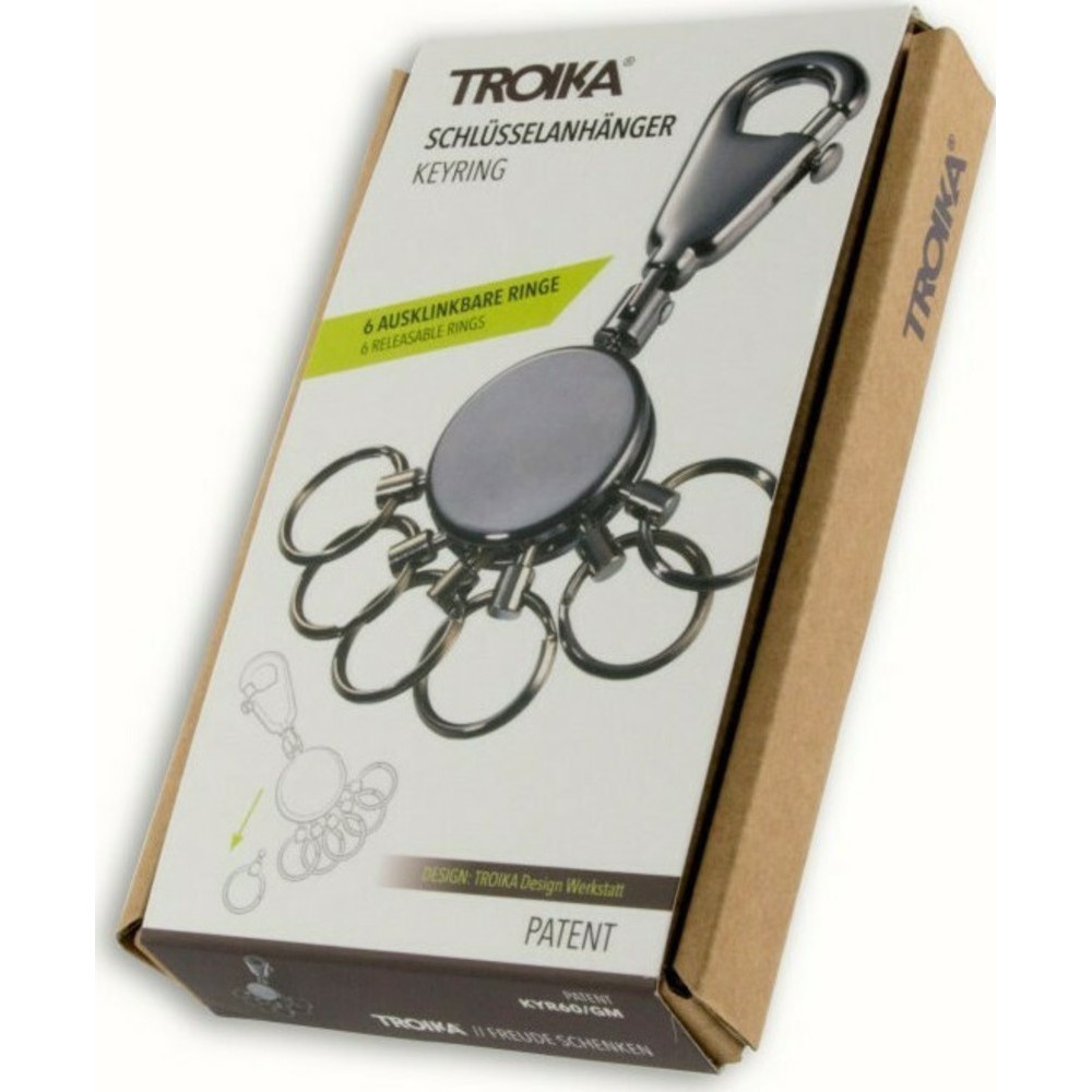 TROIKA KYR60/GM Keyring Patent Μπρελόκ Μαύρο μεταλλικό. Accessories