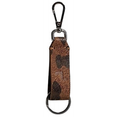 7.Dots Leather Keychain LEOPARD-00-009 Brown