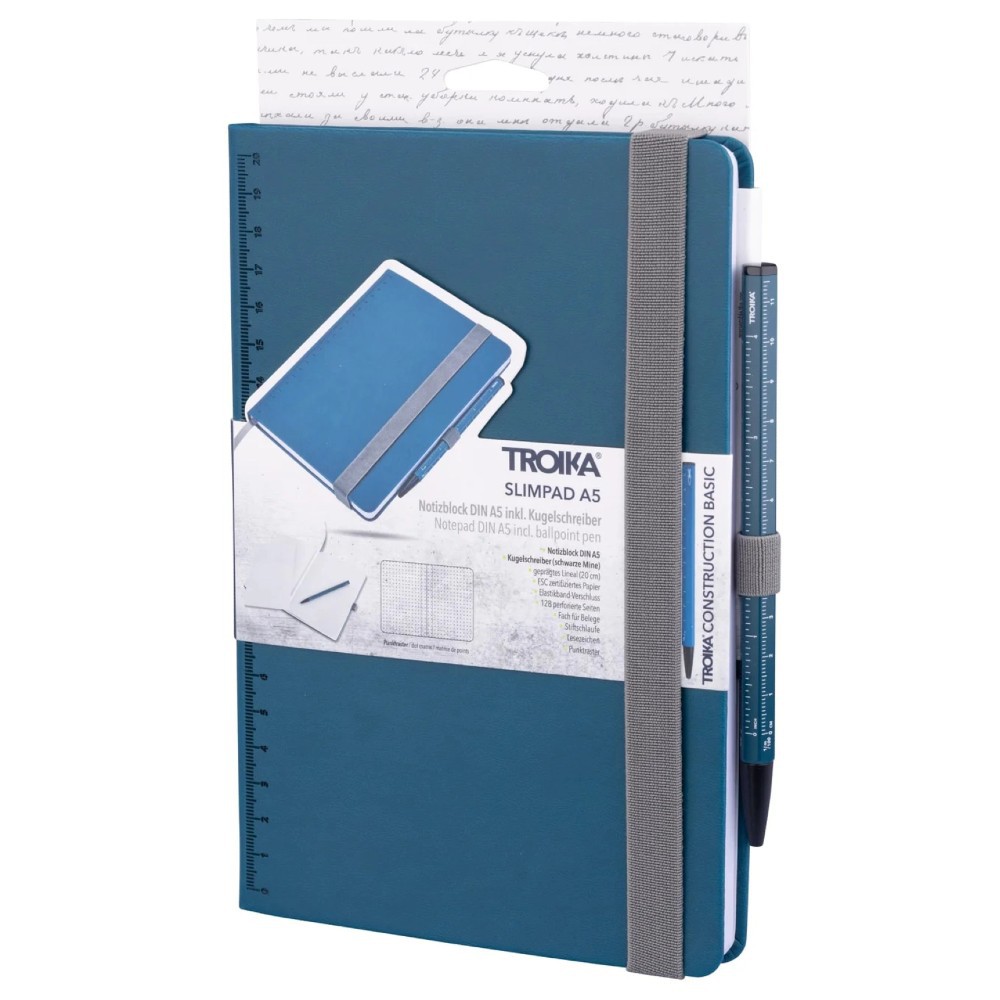 TROIKA NPP40/PL SLIMPAD A5 Notebook Σημειωματάριο με Στυλό Μπλε Αξεσουάρ