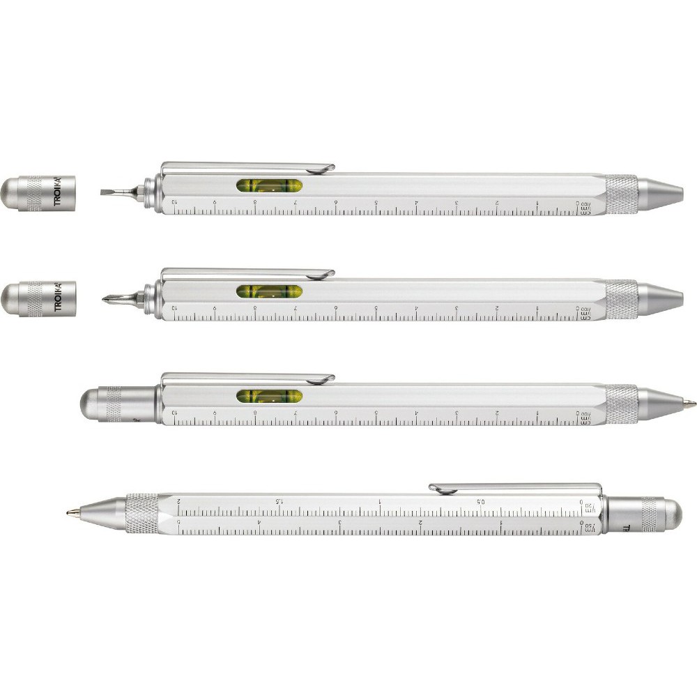 TROIKA PIP20/SI Construction Ballpoint Pen Στυλό Ballpoint Ασημί Αξεσουάρ