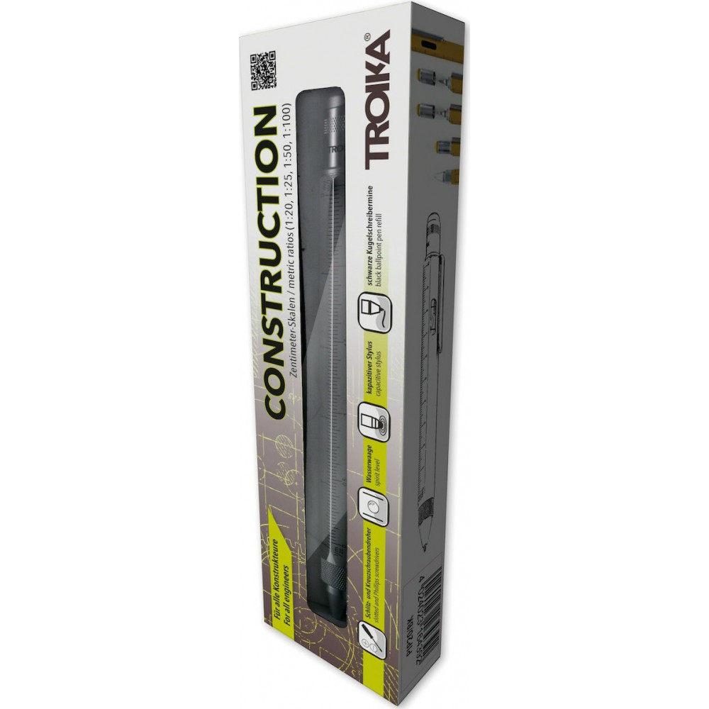 TROIKA PIP20/SI Construction Ballpoint Pen Στυλό Ballpoint Ασημί Αξεσουάρ