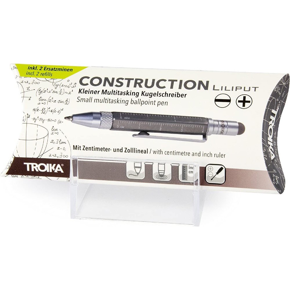 Troika PIP25/TI Multitasking Liliput Construction Mini Στυλό Ballpoint Γκρι Accessories