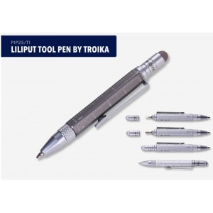 Troika PIP25/TI Multitasking Liliput Construction Mini Στυλό Ballpoint Γκρι Accessories