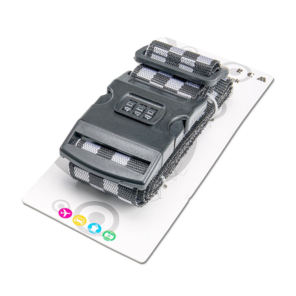 RCM TH1012 Suitcase Strap with Combination in Black and White Travel Items