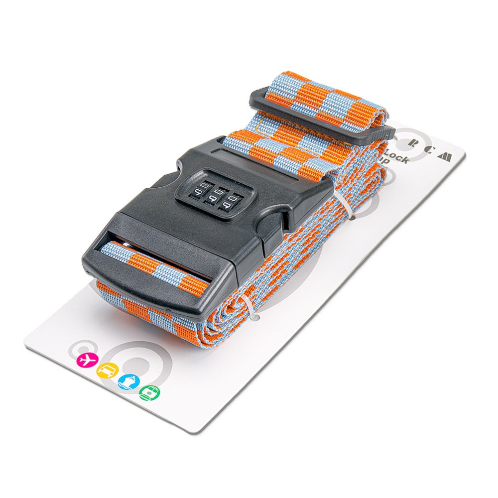 RCM TH1012 Suitcase Strap with Combination in Blue and Orange Travel Items