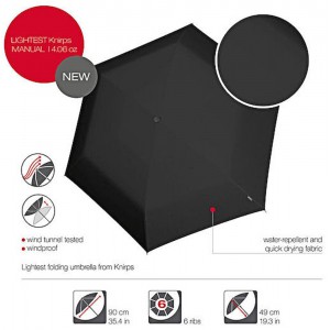 Knirps US.050 Αντιανεμική Ομπρέλα Βροχής Σπαστή Ultra Slim 00500801 Σκούρα Γκρι Αξεσουάρ