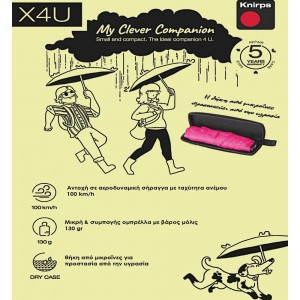 Knirps X4U Αντιανεμική Ομπρέλα Σπαστή Ultra Slim σε Κασετίνα 6030 1001 Μαύρη Αξεσουάρ