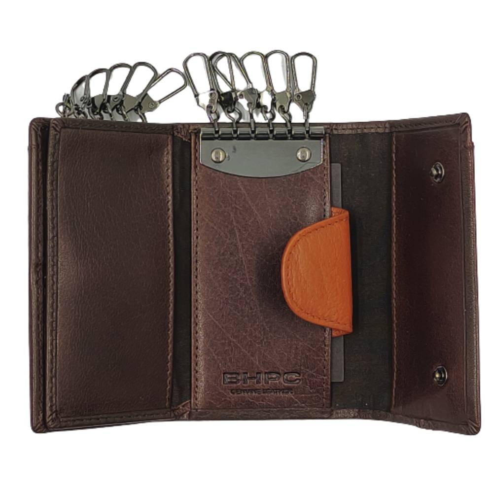 Beverly Hills Polo Club BH-1567 Δέρμα Κλειδοθήκη για 12 κλειδιά καφέ Accessories