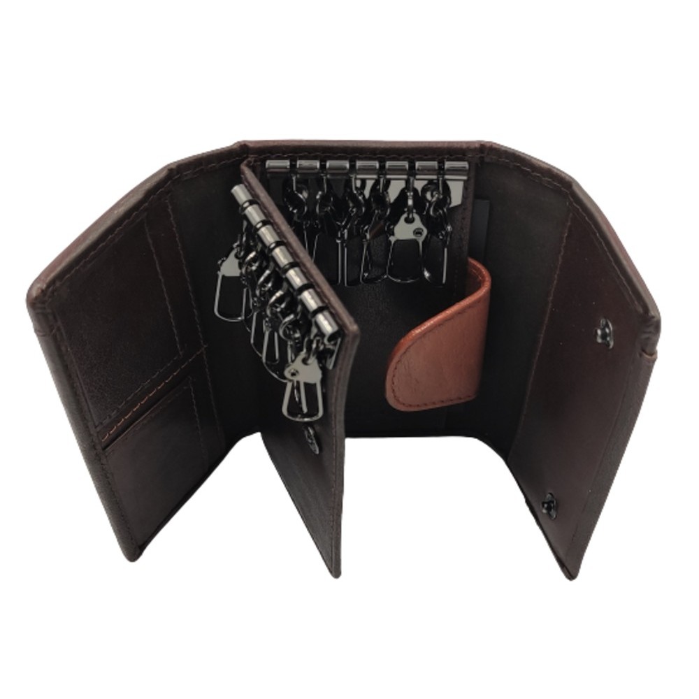 Beverly Hills Polo Club BH-1567 Δέρμα Κλειδοθήκη για 12 κλειδιά καφέ Accessories
