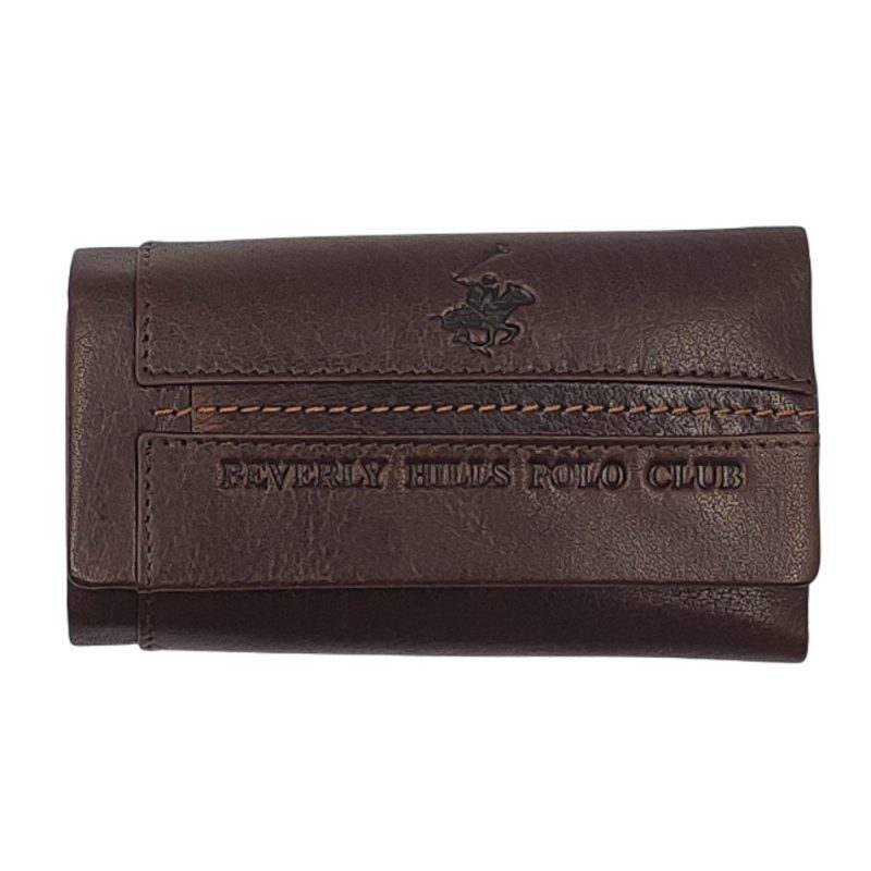 Beverly Hills Polo Club BH-1567 Δέρμα Κλειδοθήκη για 12 κλειδιά καφέ Beverly hills Polo club