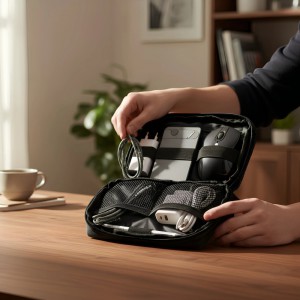 TROIKA BNS15/BK NiGHT SPARK Tech organizer Θήκη για Ηλεκτρονικά Αξεσουάρ Μαύρη Αξεσουάρ