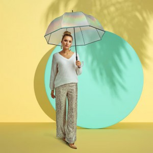 Knirps A.760 Automatic Windproof Rain Umbrella Stick 8760 1000 Transparent with Black Accessories