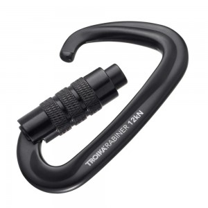 TROIKA KAR12/BK KARABINER Γάντζος αλουμινίου Μαύρος Αξεσουάρ