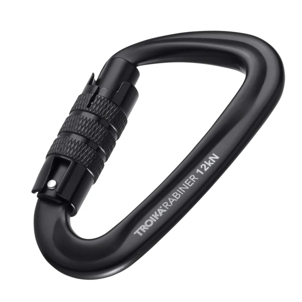 TROIKA KAR12/BK KARABINER Γάντζος αλουμινίου Μαύρος Αξεσουάρ