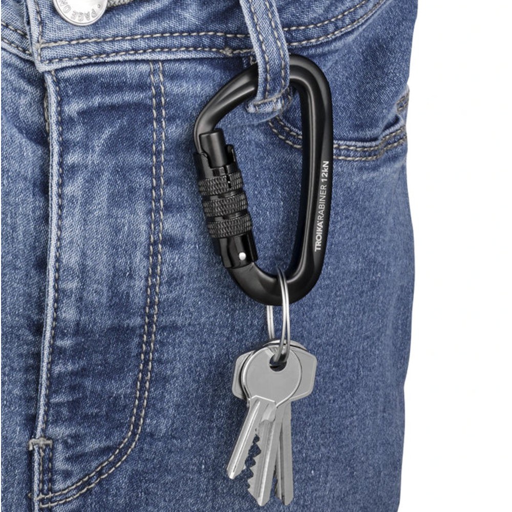 TROIKA KAR12/BK KARABINER Γάντζος αλουμινίου Μαύρος Αξεσουάρ